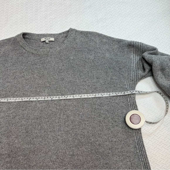 𝅺madewell Grey Long Sleeve Texturework Crewneck Sweater Size L - Picture 11 of 11